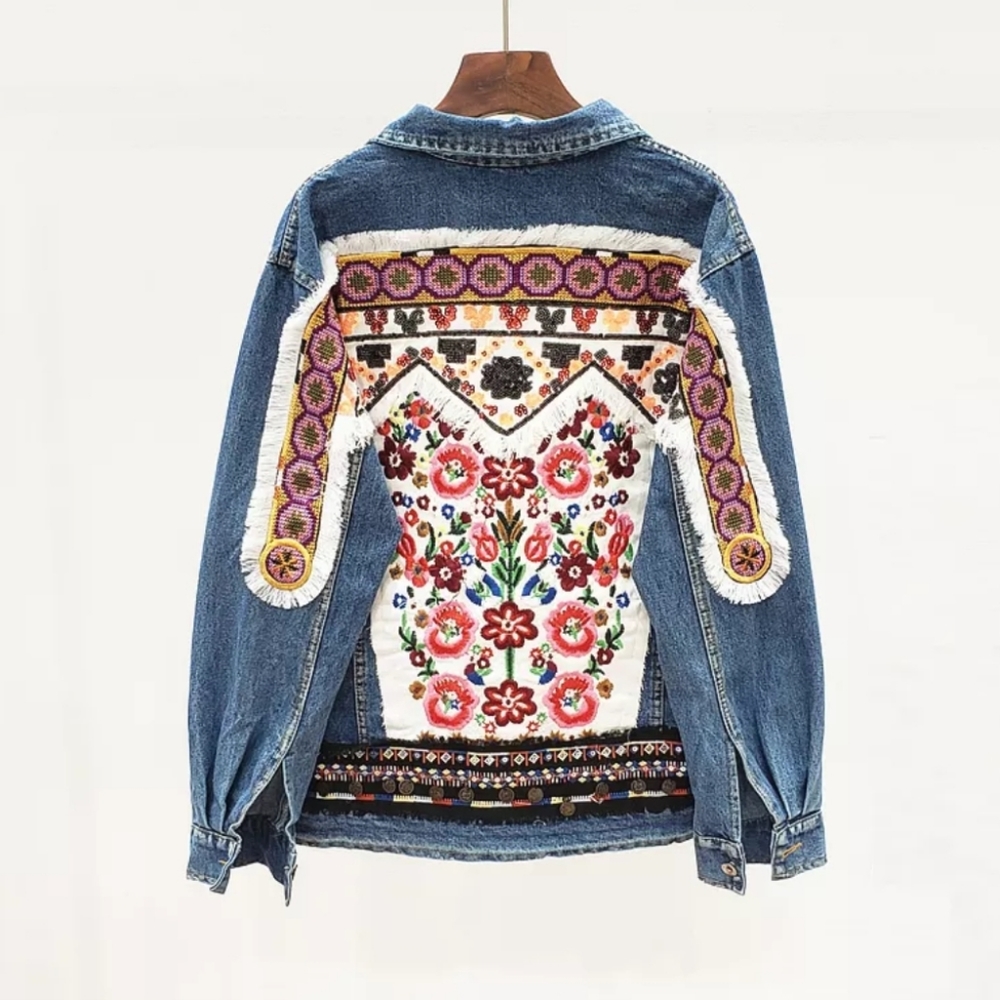 ♥️SOLD ❤️NWT Embroidered Denim Jacket - Picture 2 of 15